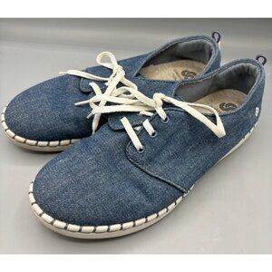 Clarks‎ Womens Shoes 8.5 Blue Denim Casual Lace-Up Comfort Sneakers